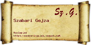 Szabari Gejza névjegykártya